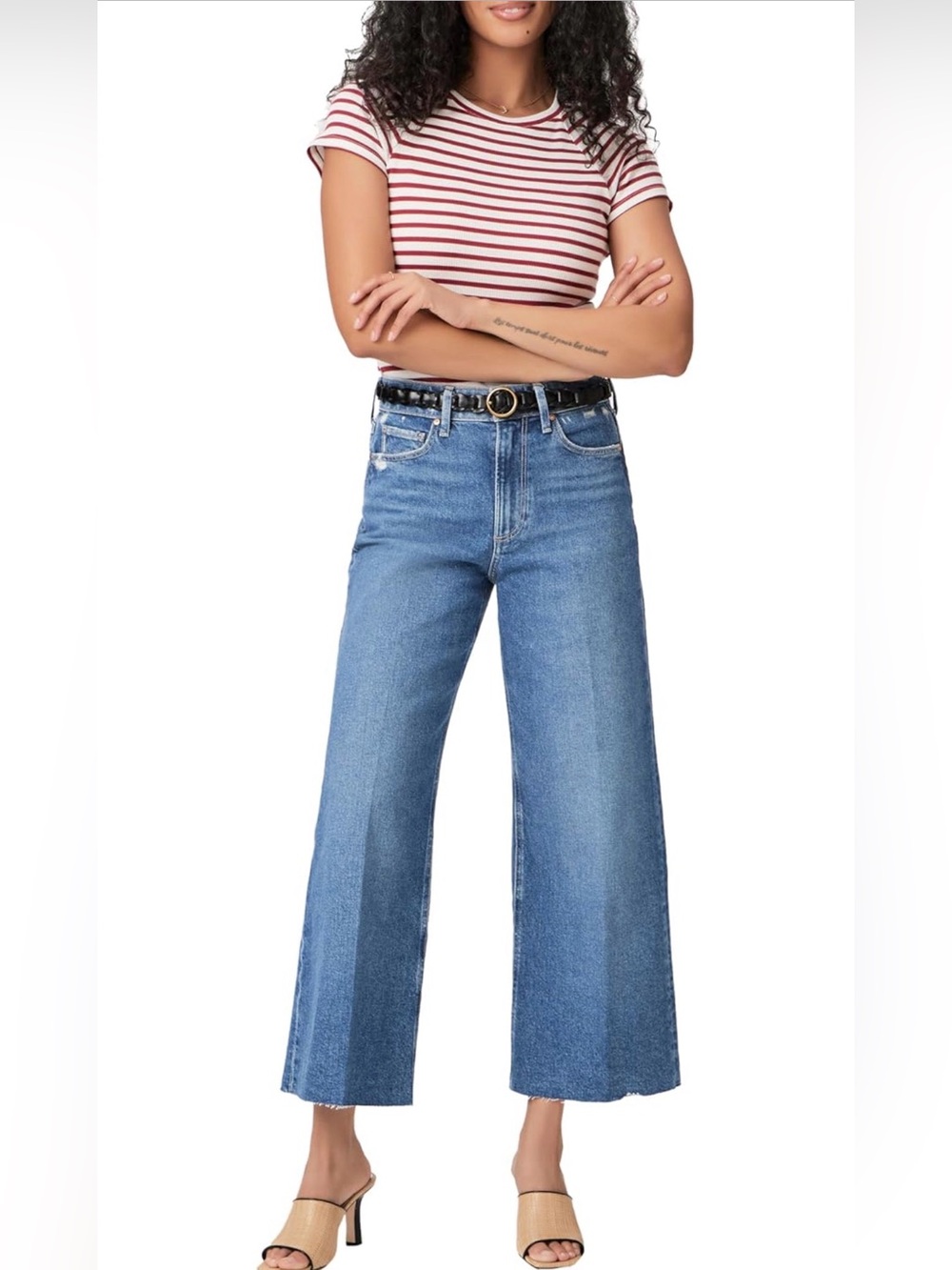 NWT-PAIGE Women's Anessa Jeans with Raw Hem